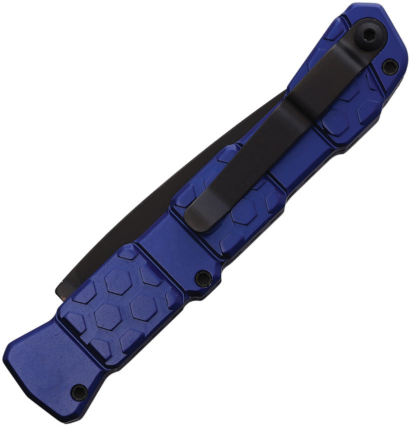 Piranha Knives Auto 21 Button Lock Blue