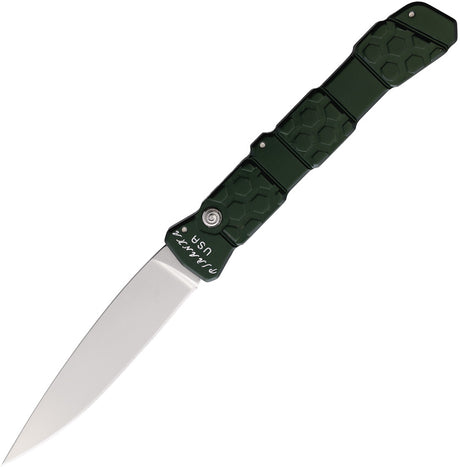Piranha Knives Auto 21 Button Lock Green