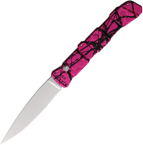 Piranha Knives Auto 21 Button Lock Pink