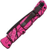 Piranha Knives Auto 21 Button Lock Pink