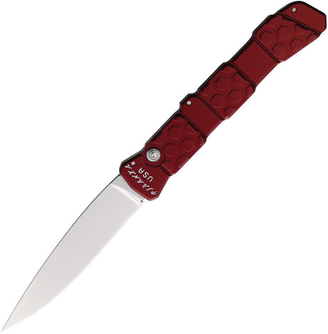 Piranha Knives Auto 21 Button Lock Red