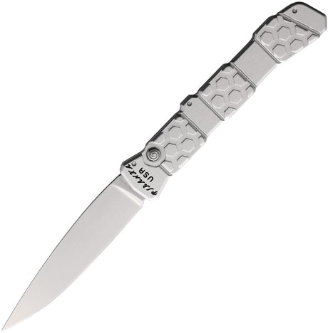 Piranha Knives Auto 21 Button Lock Silver
