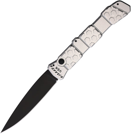 Piranha Knives Auto 21 Button Lock Silver