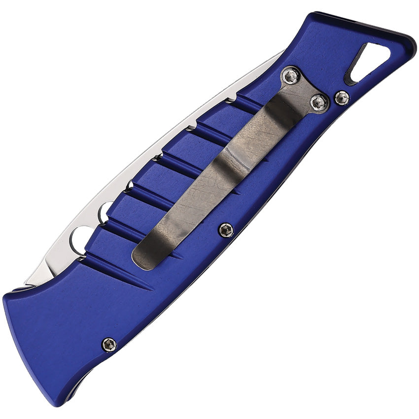 Piranha Knives Auto Amazon Button Lock Blu