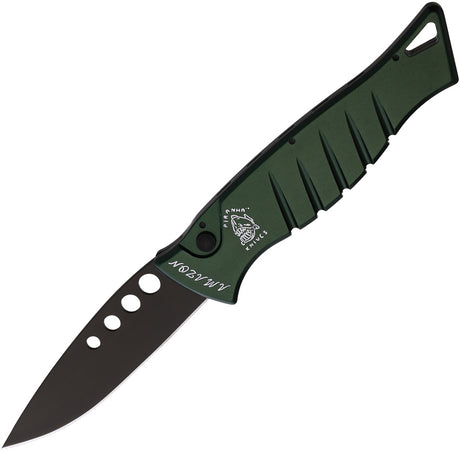 Piranha Knives Auto Amazon Button Lock Grn