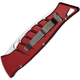 Piranha Knives Auto Amazon Button Lock Red