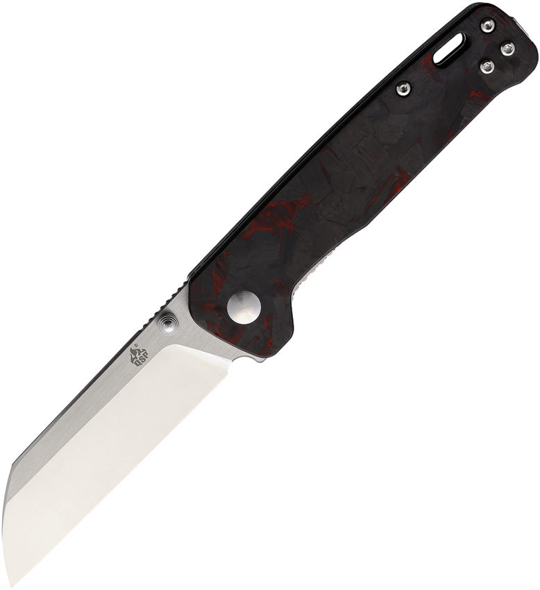 QSP Knife Penguin Linerlock Red CF