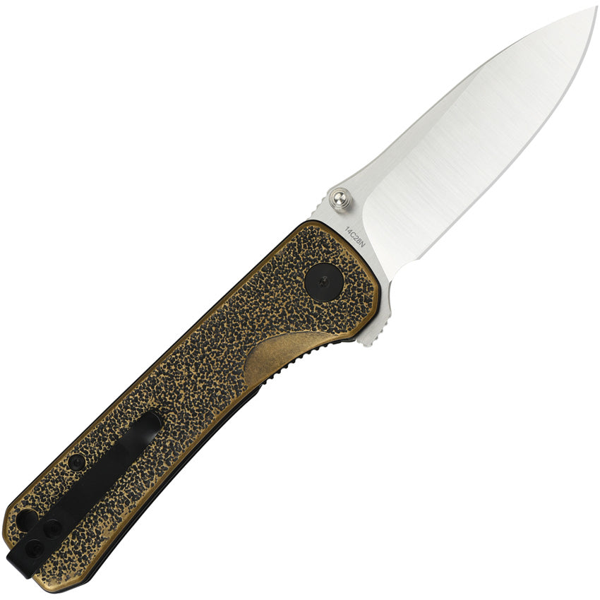 QSP Knife Hawk Linerlock Brass