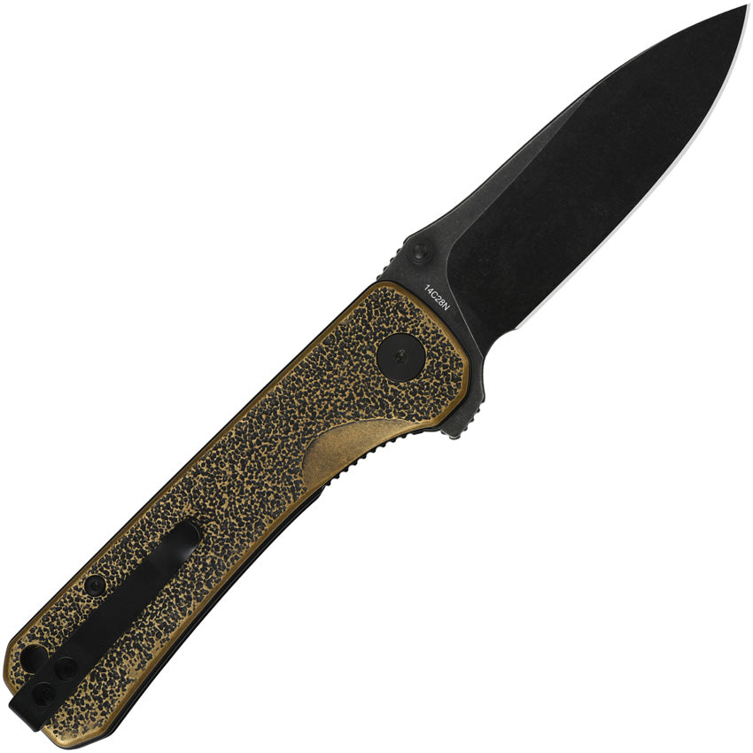 QSP Knife Hawk Linerlock Brass Black