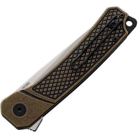 QSP Knife Osprey Linerlock Brass