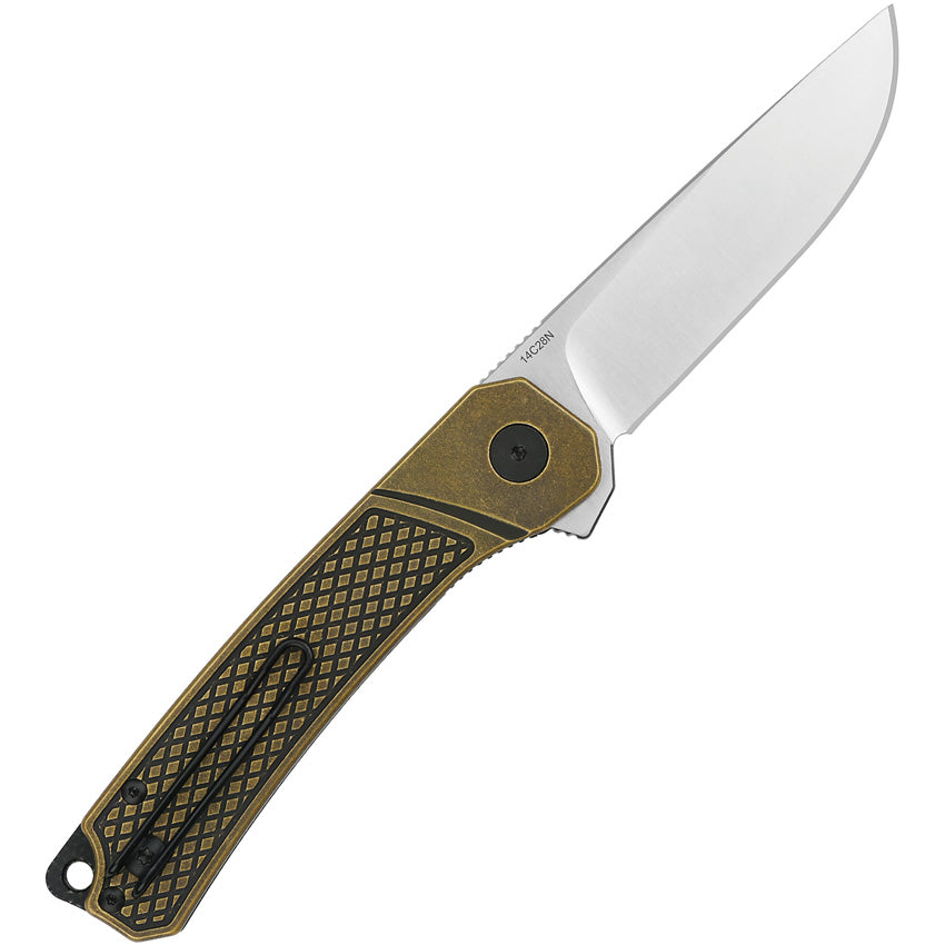 QSP Knife Osprey Linerlock Brass