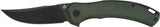 QSP Knife Walrus Linerlock Black Green