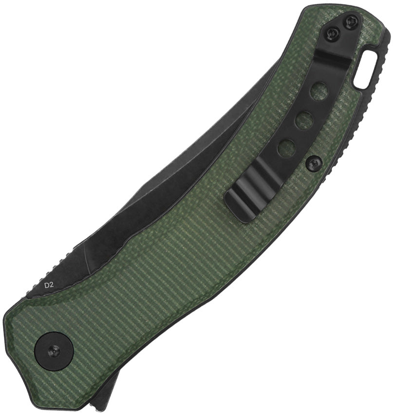 QSP Knife Walrus Linerlock Black Green