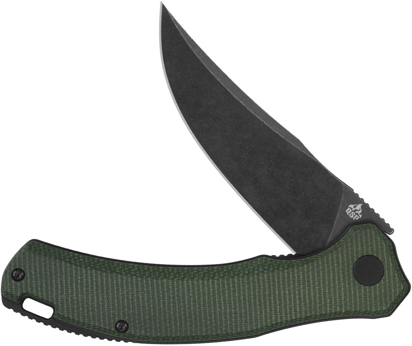 QSP Knife Walrus Linerlock Black Green