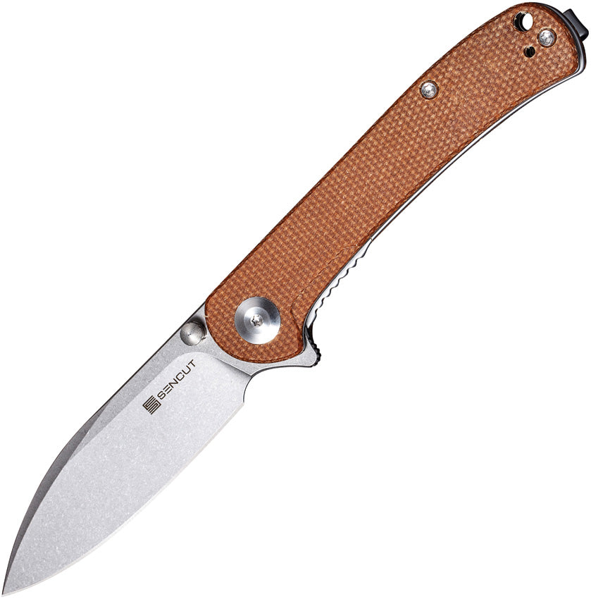 SENCUT Scepter Linerlock Brn Micarta