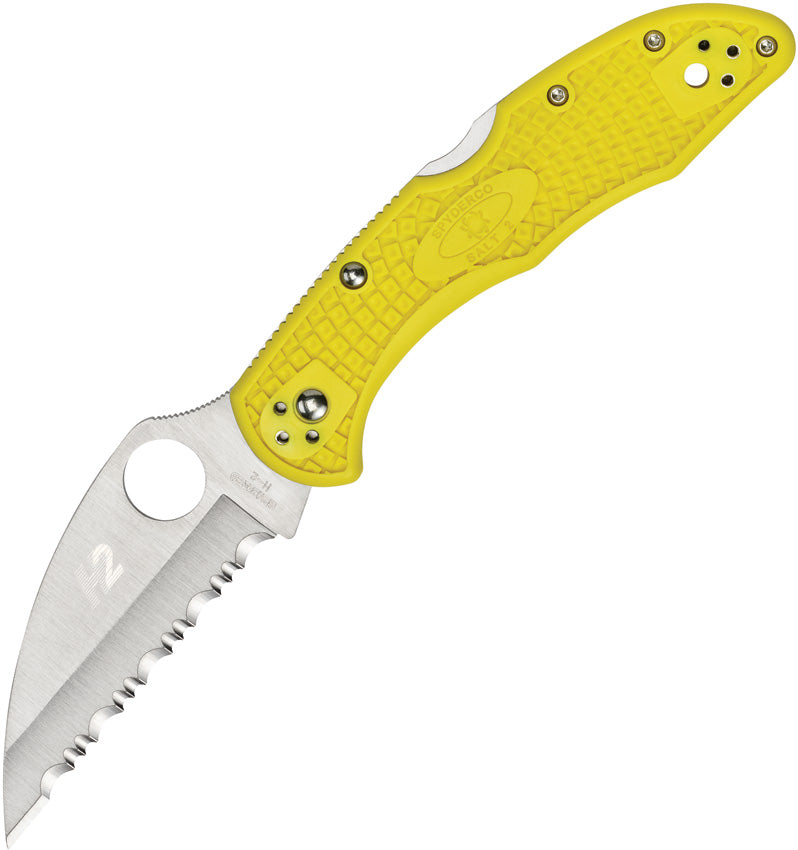 Spyderco Salt 2 Lockback Yellow Serratd