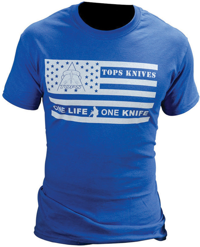 TOPS T-Shirt Flag Logo Blue XXL