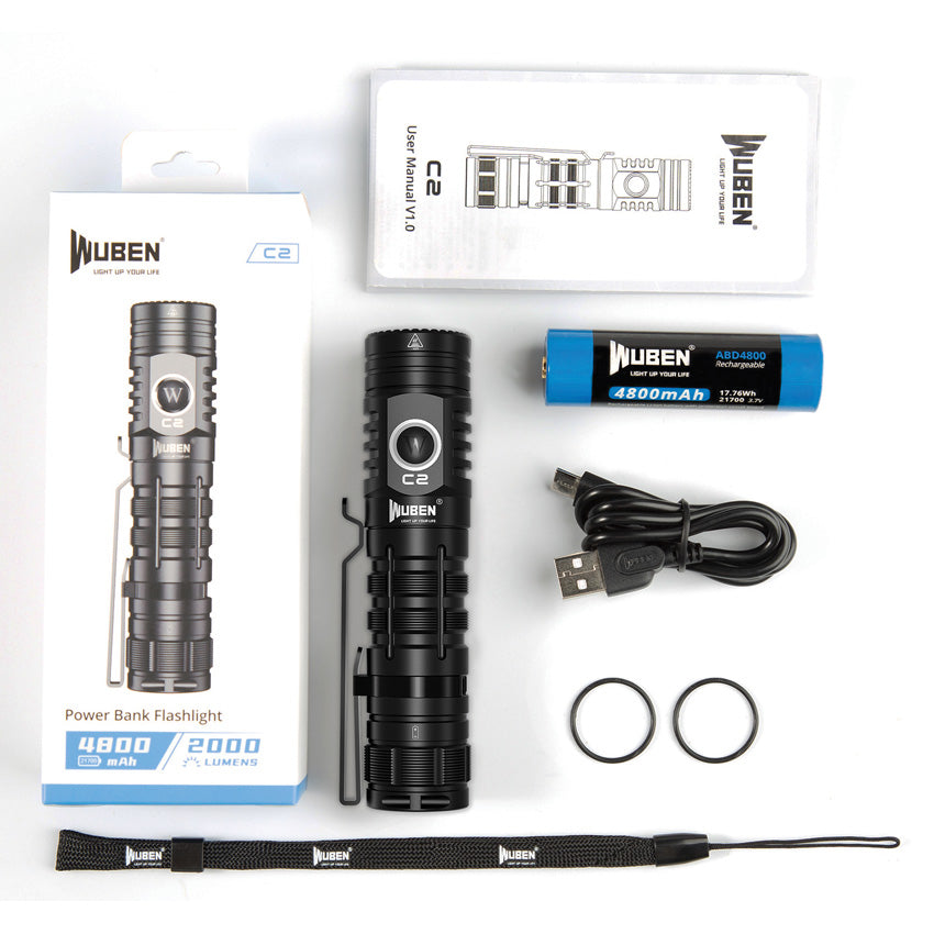 WUBEN C2 Power Bank Flashlight